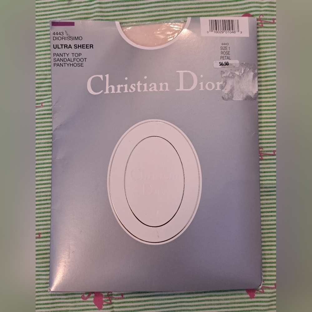 NIB Vintage Christian Dior Rose Petal Hosiery Stocking Lingerie Intimate SZ 1